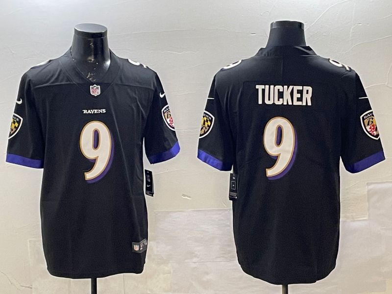Men Baltimore Ravens #9 Tucker Black Second generation 2024 Nike Limited NFL Jersey style 1